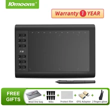 10moons-tableta gráfica G10 Master, Tablet de dibujo Digital de 8192 niveles, No necesita carga, bolígrafo, compatible con teléfono Android