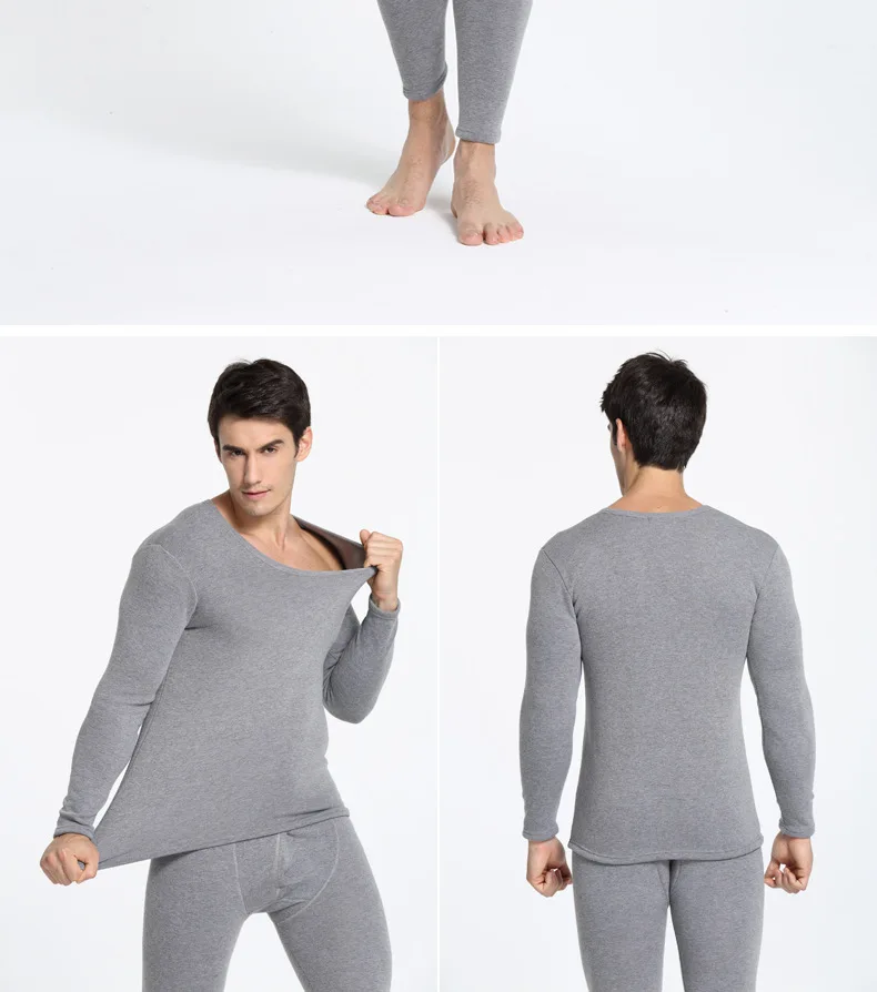 Thermal Underwear Sets Men Winter Thermo Underwear Long Johns Winter Clothes Male Thick Thermal Clothing Solid mens long underwear