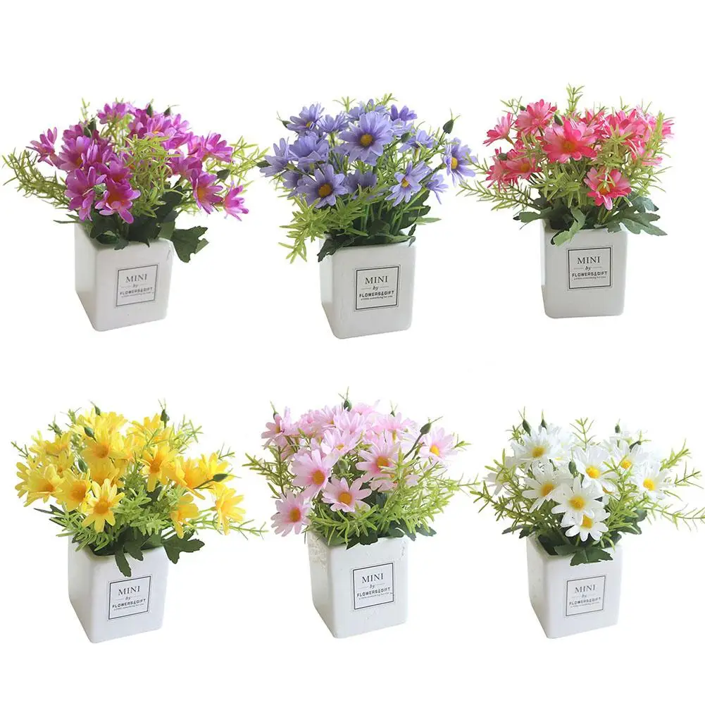 

New 1Pc Artificial Flower Ceramic Pot Bonsai Stage Garden Wedding Home Party Decor