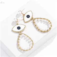 AOMU Punk Metal Gold Color Heart Earring For Women Lady Vintage Exaggerate Statement Eye Dangle Earring Ear Jewelry Set