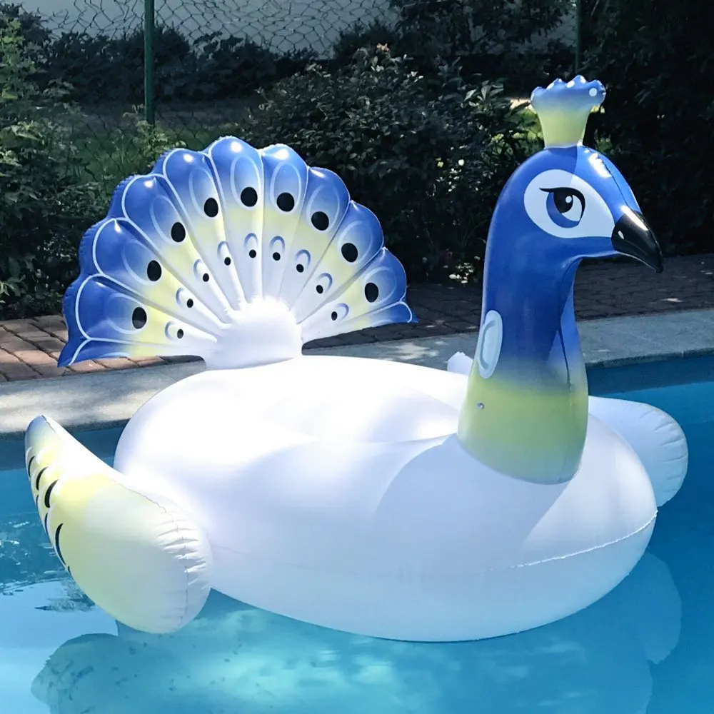 

Factory Customizable Environmentally Friendly PVC Inflatable Peacock Floating Row Flamingo Water Riding Floating Bed Swan Buoyan