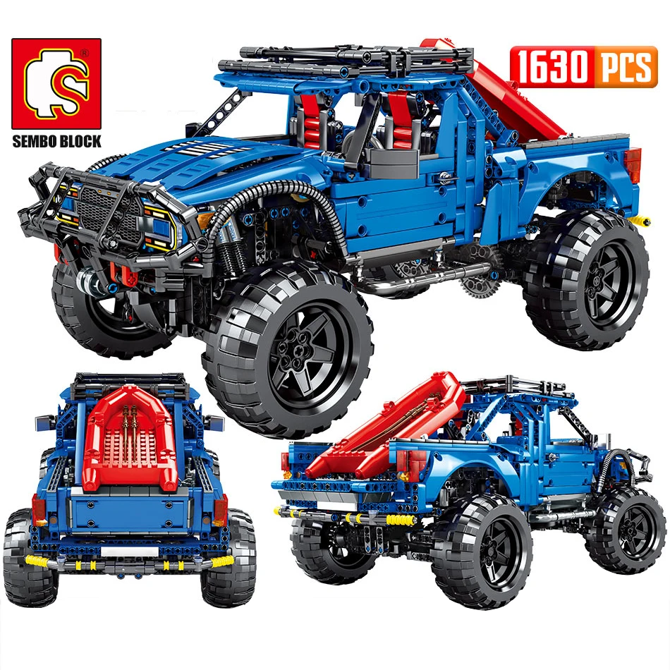 Sembo Block 1630Pcs City Remote Control Car Bricks High-Tech Rc/Non-Rc Truck Pickup Modello Building Blocks Giocattoli Per Bambini
