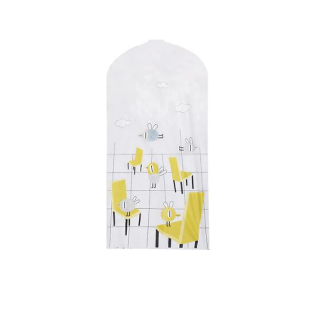 Домашняя одежда пылезащитные Чехлы практический Прозрачный чехол для одежды с принтом переносные пылезащитные Чехлы для хранения - Цвет: yellow