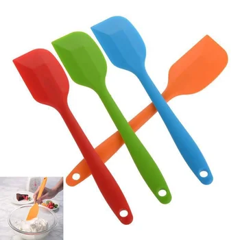 

Silicone Cream Cake Spatula Mixing Batter Scraper Brush Butter Heat Resistant Cake Brushes Kitchen Baking Tool Random Color