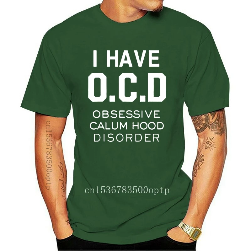 Новая Черная Мужская футболка с коротким рукавом и капюшоном OCD Calum расстройством