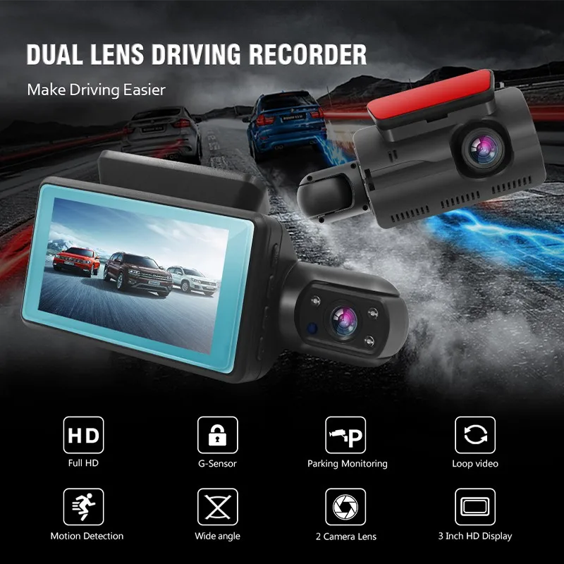 rear view mirror reverse camera FHD Car 1080P DVR Camera Dash Cam Dual Record Hidden Video Recorder Dash Cam Night Vision Parking Monitoring G-sensor DashCam rear view mirror reverse camera