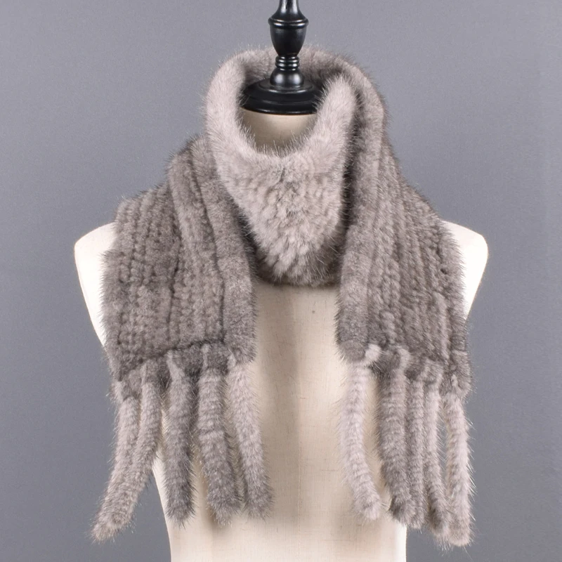 Модный меховой шарф для зимы из натурального меха норки женские шарфы женские меховые шали с кисточками зимние натуральный норковый мех нагрудник