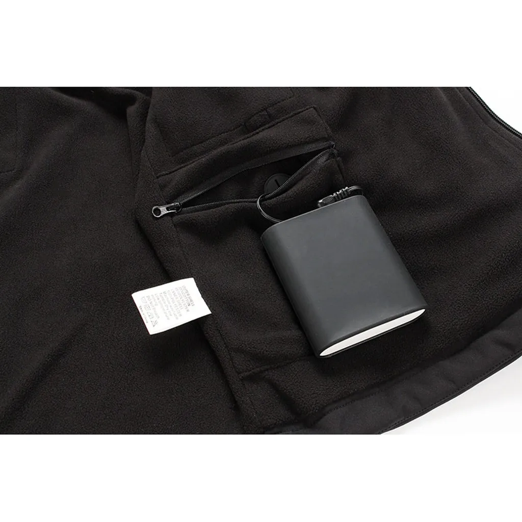Зимняя мужская куртка с длинным рукавом, Смарт USB, с электрическим подогревом, теплая куртка на молнии, пальто, верхняя одежда, спортивная мужская куртка, зимнее пальто