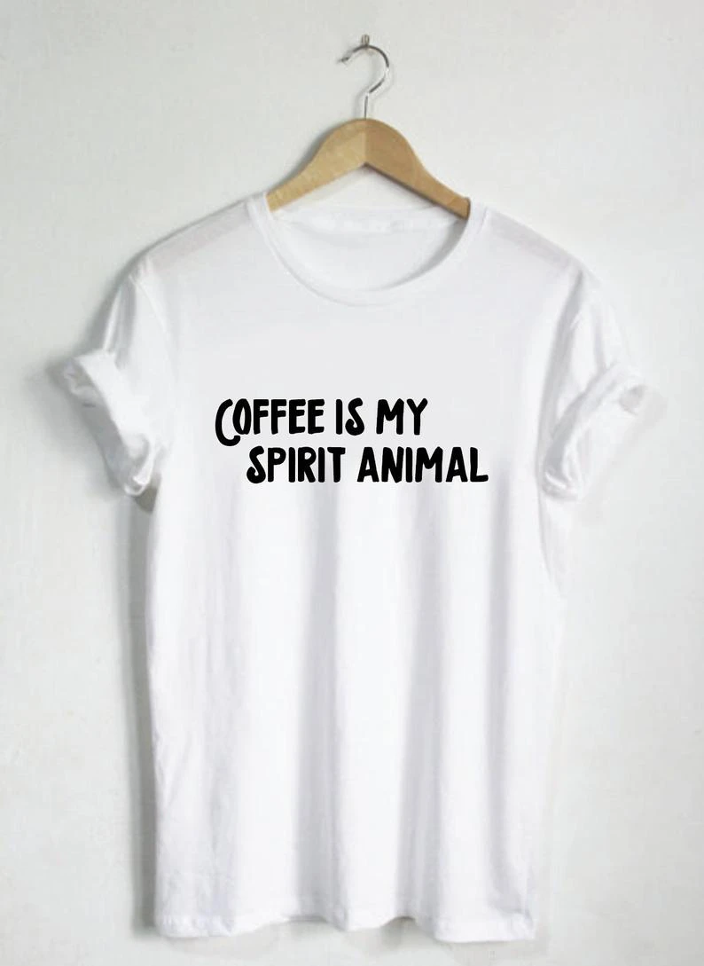 Cute Funny Coffee is my Spirit Animal чашка для кофе с кофеином Wake Up Go кружка напитков футболка