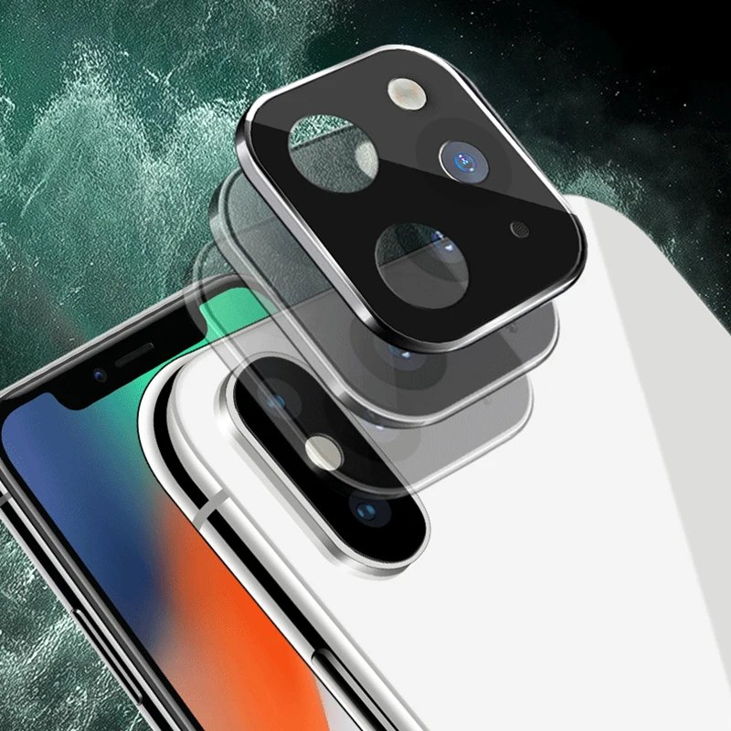 

Metal Alumium Camera Protector Ring on For iPhone X XS Max Seconds Change For iphone 11 pro 11pro max Lens Protective Case Cover