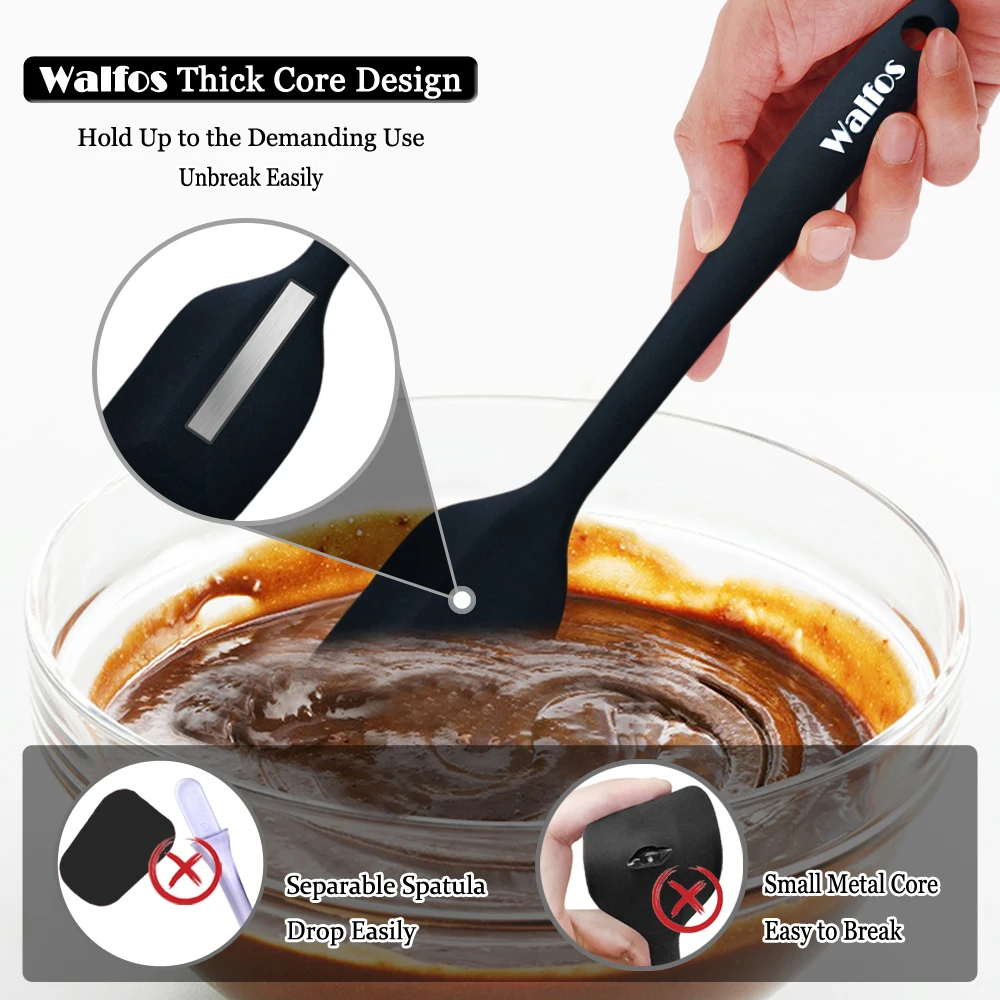 Kitchen Utensils 5 Pcs Non-Stick Silicone Cream Spatula Cooking Spoon