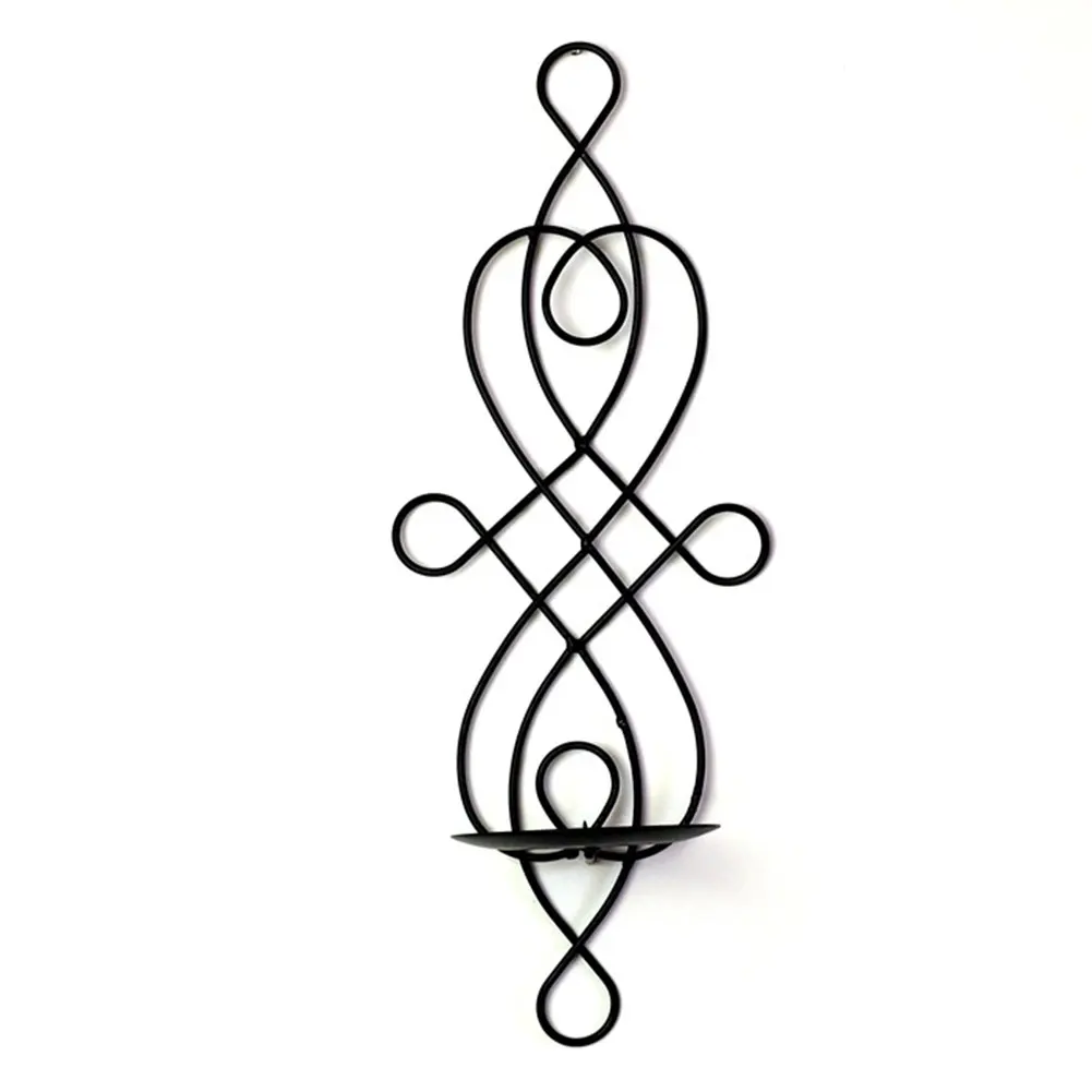 As shown Wedding Candle Holder Sconces Metal Pillar Decoration Wall Hanging Candlelight Dinner Pastoral Vintage Dinning Room Candlestick - Цвет: As shown