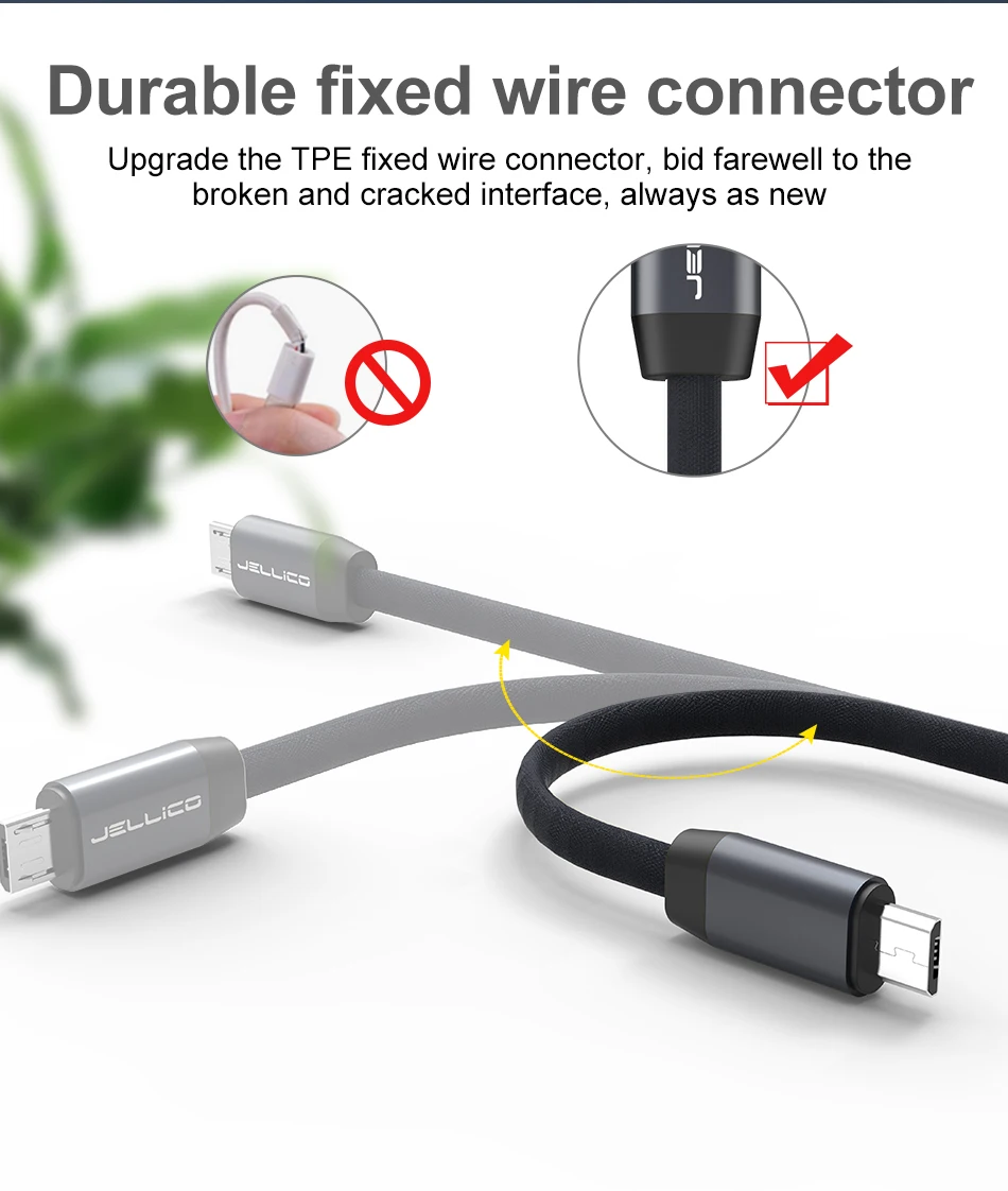 Jellico Micro USB кабель 3.1A Быстрая зарядка USB кабель для передачи данных Шнур для Xiaomi Redmi Note 4 5 samsung Android Microusb Быстрая зарядка 1 м