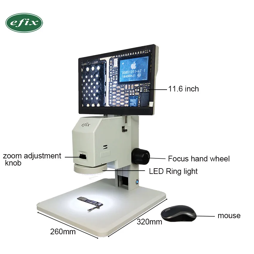 HDMI HD Интегрированный Промышленный цифровой микроскоп 11,6 дюймов дисплей для лаборатории, ювелирный паяльный микроскоп для телефона