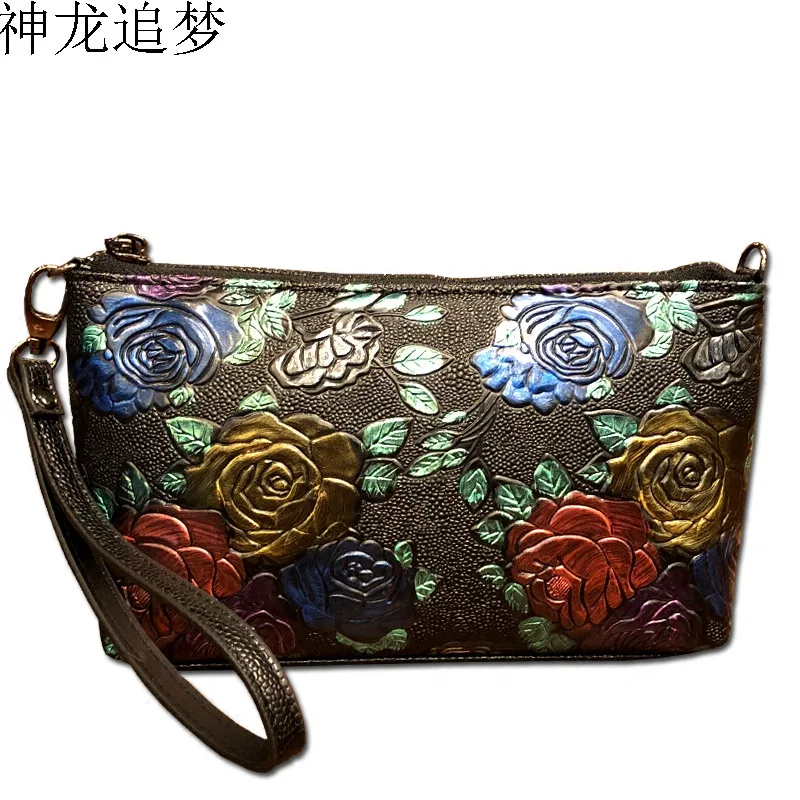 

Chinese style purse Women Handbags Retro Shell bag Packet Shoulder Messenger Chain Bag Flowers Mini Handbag Mobile Phone Bag