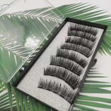 Pestañas postizas magnéticas 3D, 5 imanes, 8 Uds., duraderas, hechas a mano, de visón Artificial Natural, con pinzas