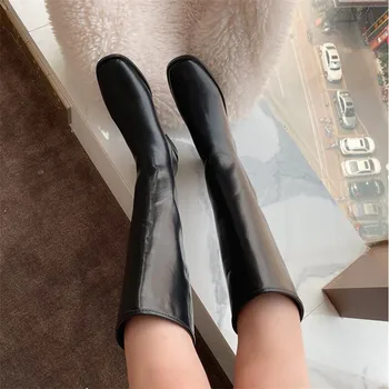 

BBZAI High Quality sexy Internet celebrity Same paragraph Women's Boots knee length boots Square head Knight boots 35-39 40