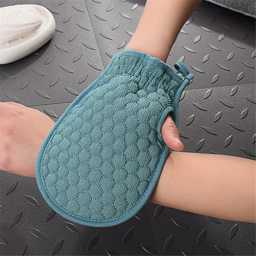 Bath Body Shower Gloves Skin Exfoliating SPA Massage Mitt Lattice Particles Washcloth Body Scrubber Glove Bath for Showering