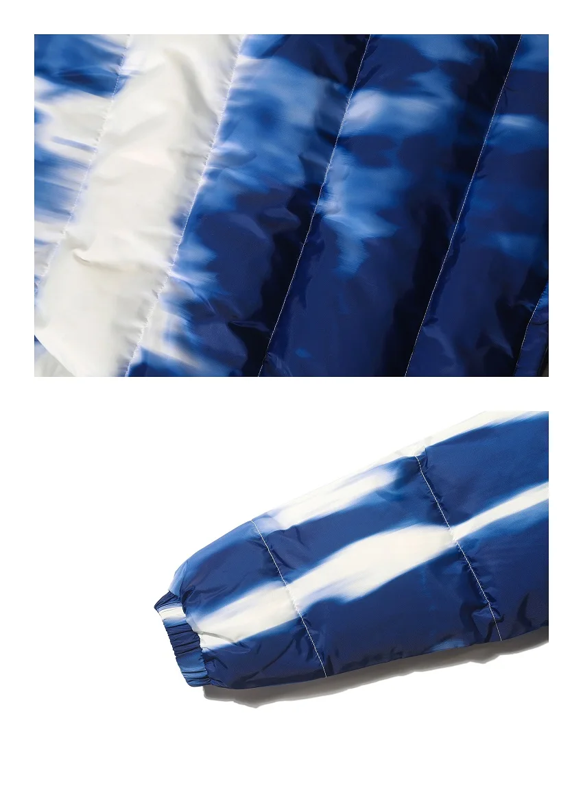 Tie Dye толстые теплые куртки для мужчин/женщин хип-хоп зимние толстые парки Harajuku блочная ветровка уличная теплая куртка пальто верхняя одежда