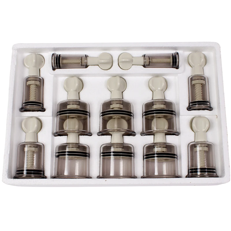 Portable 12 cups China Medical Vacuum Cupping Set Magnetic therapy Massage with Thickened Plastic 2