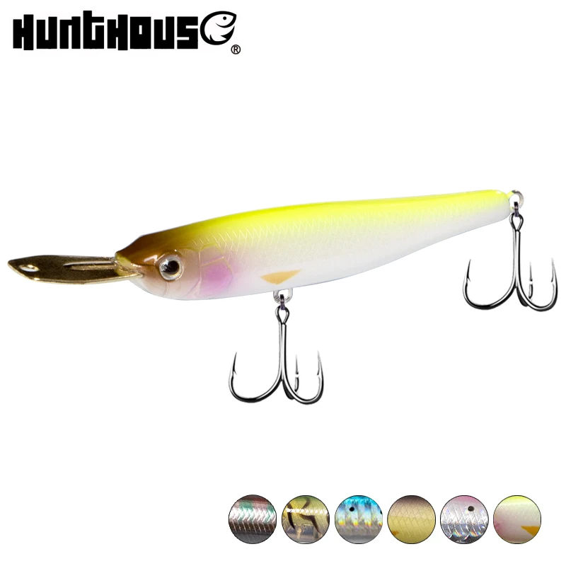 

Hunthouse sinking pencil fishing lure riser bait Small size metal lip wobbler silent lw520 minnow 40/70mm 5.6/8.2g bass trout