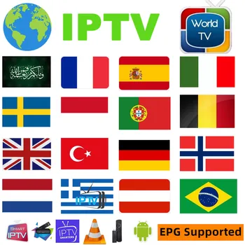 

World IPTV Android tv box best for Europe Arabic USA Africa Latino Drance M3U IPTV subscription Support Smart TV