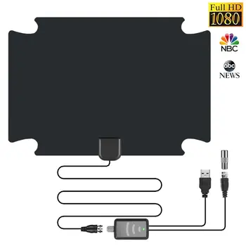 

4K 25DB High Gain HD TV DTV Box Digital TV Antenna Plug Booster Active Indoor Aerial HD Flat Design