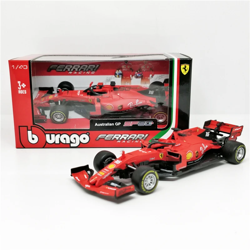 BBurago F1 весы 1:43 RedBull AMG W05 W07 SF71H SF70H SF16 RB13 RB14 RB15 SF90 литья под давлением гоночный автомобиль модель Машинки Игрушки - Цвет: SF90 Nr16 C.Leclerc