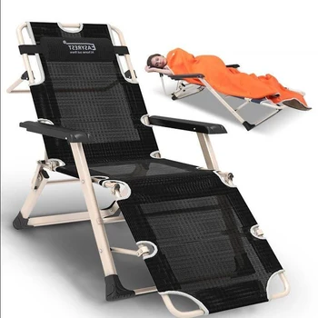 

M8 Folding Single Bed Heavy Duty Multi Function Breathable Material Lounge Salon Chairs with Armrest for Quick Nap Indoor Use