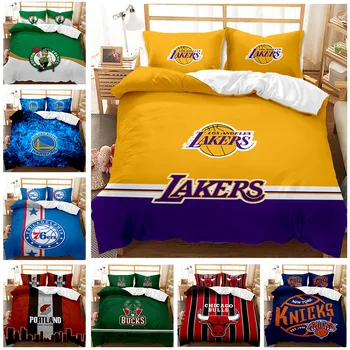 

2020 International European and American Basketball Football Logo Three-piece Bedding Set 3D Printing 3pc Bedding Set