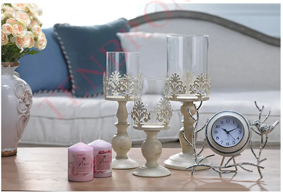 3 Size Elegant Candle Holder Cube Stand Candle Candlestick Metal Base Craft Votice Large Glass Candles Centro De Mesa Boda