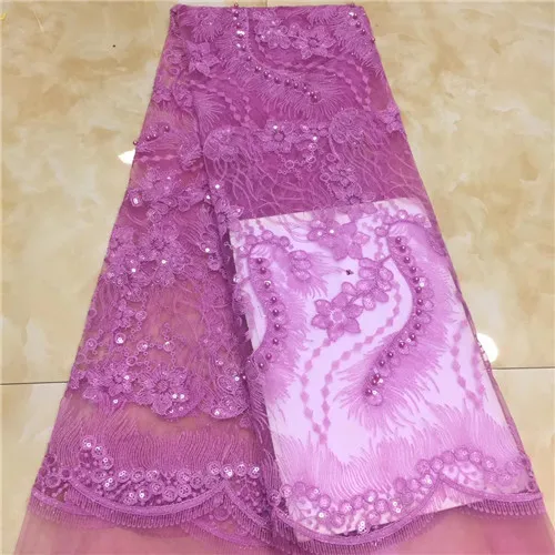 African Lace Fabric 2019 High Quality Nigerian Lace Fabrics With sequins Embroidery French Tulle Lace Fabric XZXJUL312