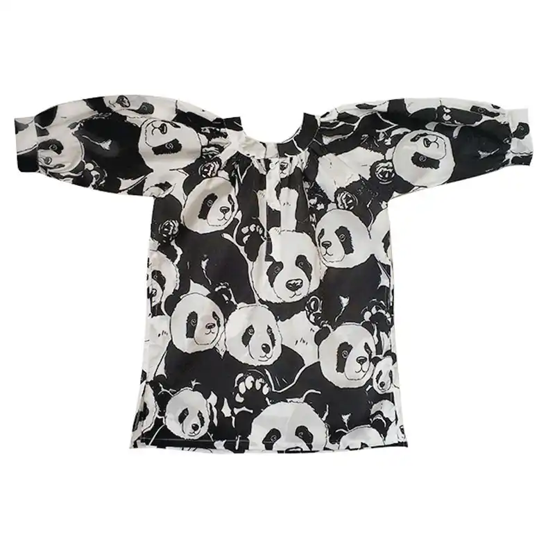 Wlg Filles Robe Enfants Vetements Printemps Noir Dessin Anime Panda Imprime Robes A Volants Bebe Fille Mignon Tous Les Vetements De Match Pour 2 7 Ans Aliexpress