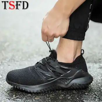 

Big Size Shoes Men Indestructible Sneakers Man Casual Summer Shoes Man Steel Toe Thick Bottomed Security Shoe Mesh Flat Shoe A8