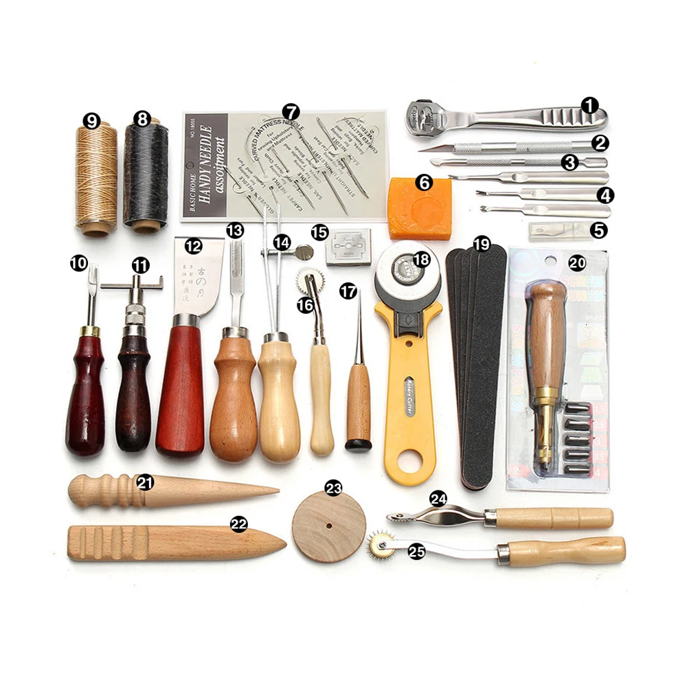 Профессиональные инструменты для рукоделия из кожи, 37 шт., ручная швейная строчка, ручная работа для рукоделия, аксессуары для рукоделия