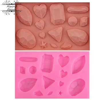 

DIY Mini Gem Diamond Shaped fondant cake chocolate tools candy silicone mold mould