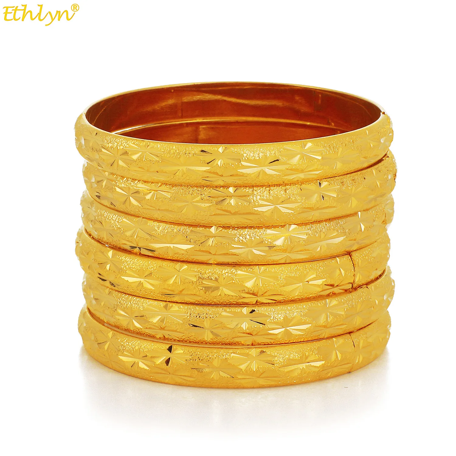 

Ethlyn 6PCS/Lot 18K Gold Color Openable Bangles Bracelets Stars Jewelry Women Wedding Accessories MY130