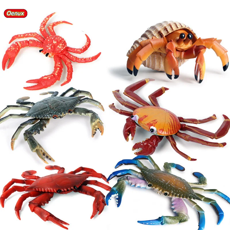 Oenux, miniaturas de caranguejo marinho, animais de ação, modelo de ...