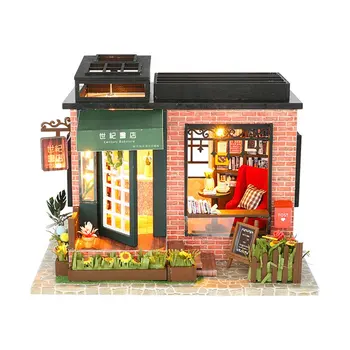 

Dream Childhood Mini-house Century Bookstore Wooden Hut Villa Assembly Model Exquisite Gift Kid Birthday Girl Gift