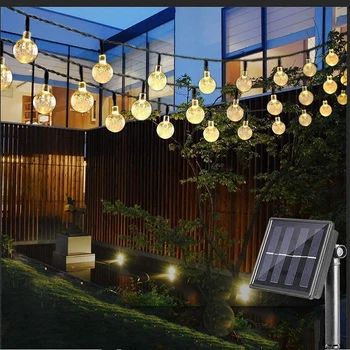 

Solar String Lights Outdoor 20 50LED Crystal Balls Waterproof Fairy String Lights for Bedroom Garden Home Wedding Party Holiday