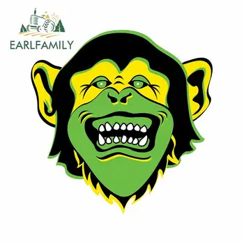 

EARLFAMILY 13cm x 13cm Cartoon Monkey Face Funny Car Stickers and Decals JDM Laptop Decoration Vinyl Car Door Protector