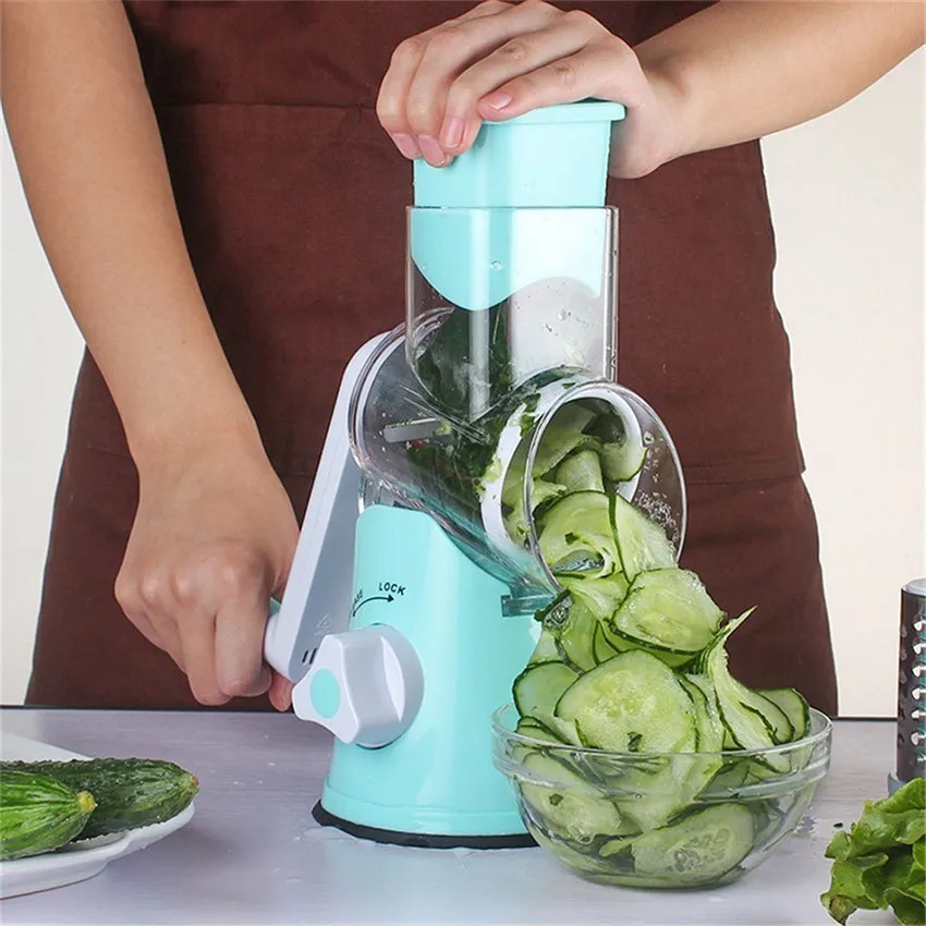 

Creative Vegetable Cutter Round Mandoline Slicer Potato Carrot Grater Stainless Steel Multifunction Chopper Blades Kitchen Tool