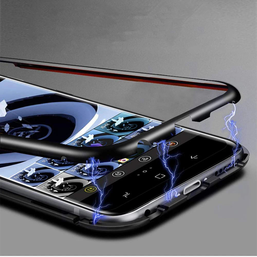Магнитный металлический чехол для телефона с адсорбцией Red mi Note 7/7 Pro 7a закаленное