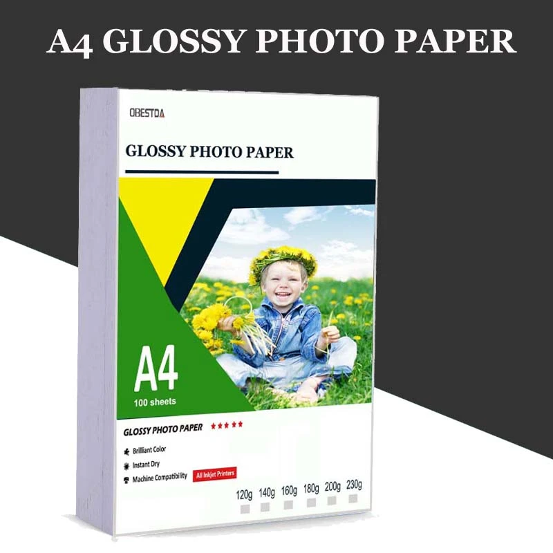 Rijke man schelp Resistent A4 100 Vellen Fotopapier Glossy Printer Fotografische Papier Hoogglans  Papier Voor Inkjet Printer Kantoor|Fotopapier| - AliExpress