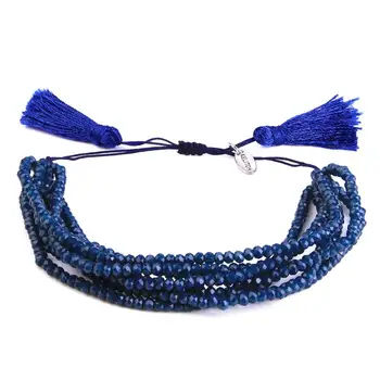 

KELITCH 5 Strand Boho Bracelets Frienship Classic Handmade Bracelets Mujer Crystal Beads Strand String Cuff Brazalete Chain