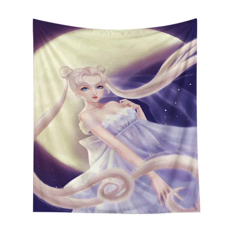 Anime Sailor Moon Cat Girl Tapestry Wall Hanging Decor Retro Printed Home Decor Hanging Living Printing Wall Tapestry - Цвет: Style 11