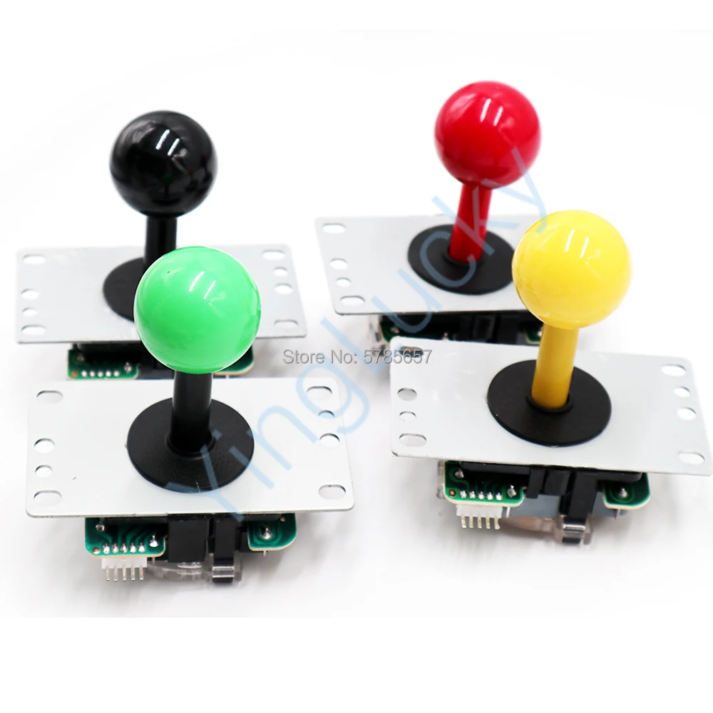 2Pcs Classic Arcade Round Head Joystick 5-Pin Copy Sanwa Joystick Kit Pandora Console Arcade Machine Kit Arcade Fai Da Te