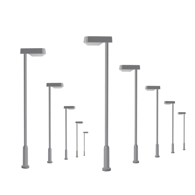 LD09 10pcs Model Layout Street Lights Platform Lamps HO/TT/N/Z Scale LEDs with Lampshade Warm White / Bright White Landscaping