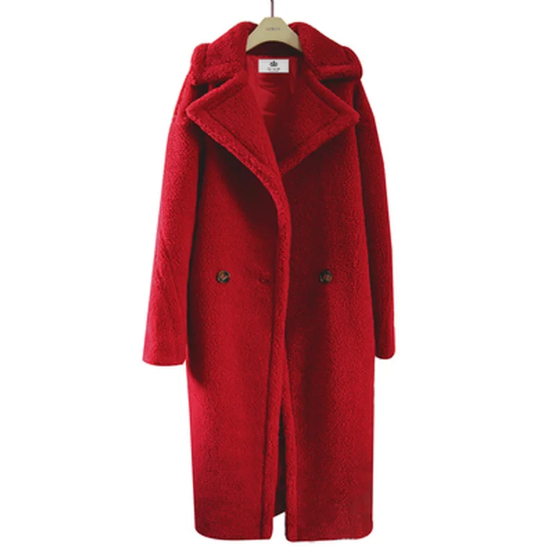 Winter Women Coat Long Plush Faux Fur Coats Women Clothing Lamb White Furry Coat Thicken Warm Soft Fluffy Jacket Autumn