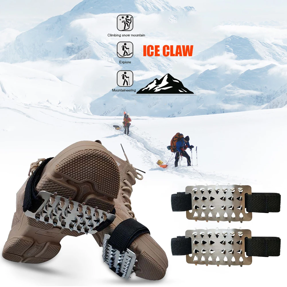 1 Pair 26 Teeth Anti-Slip Snow Ice Shoes Spike Grips Cleats Winter Outdoor Climbing Covers Crampons | Спорт и развлечения